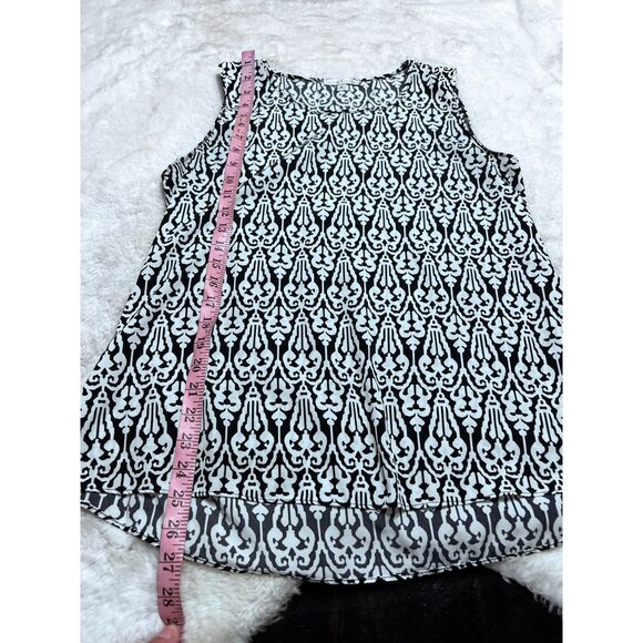 Moa Moa Womens Sleeveless Black & White Damask Print Blouse Top Size M - Picture 6 of 6